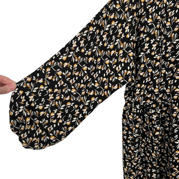 Stunning Zara Balloon Long Sleeve Floral Print Oversized Babydoll Mini Dress - S - Picture 3 of 5